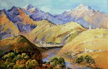 .  (Mountain Landscape Oil Painting).  