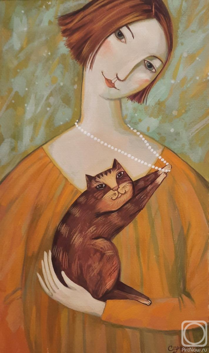 Serjantova Olesja. Girl with kitten