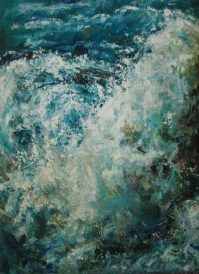 Wave...(110x90, oil on canvas, 2024, fragment of a custom-made marina, private collection, Russia). Mishura Vladimir
