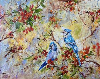 Blue Jays (Red Berries). Malivani Diana