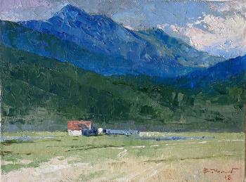 Surrounded by mountains (Mountain Landscape In Oil). Chelyaev Vadim