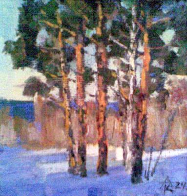 In March (Pine Trees In Snow). Knecht Aleksander