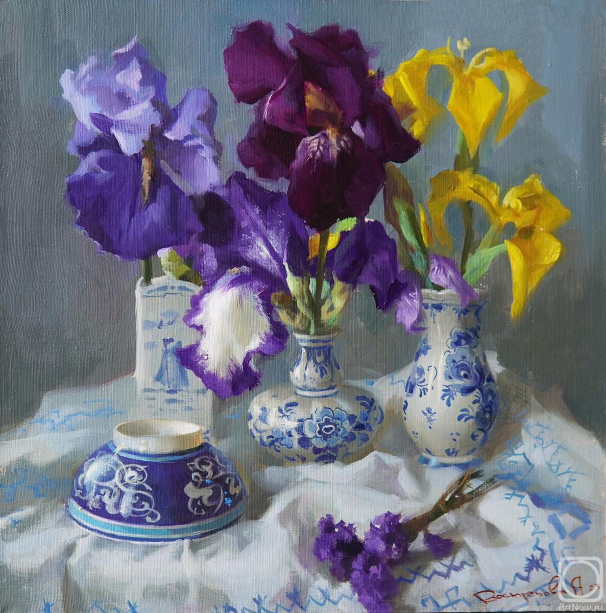Vostrezova Anastasia. Still life with irises