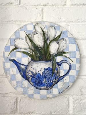 Bouquet in a teapot (Blue Teapot). Smolina Alina