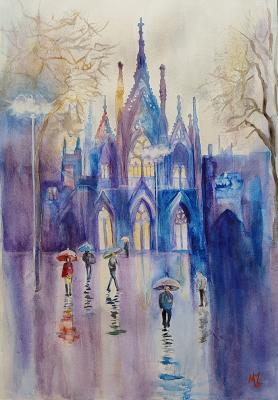 Rain (Watercolor On Paper). Zozoulia Maria