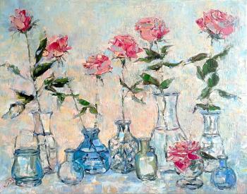 Still life with roses (Roses Handmade Roses In A Vase). Rodionova Svetlana