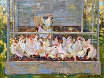 Chickens (Animal Landscape). Zhukova Juliya
