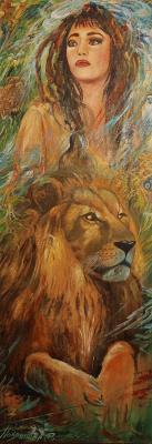 Amazon with a lion (Painting With A Parrot). Pokryshka Sergey