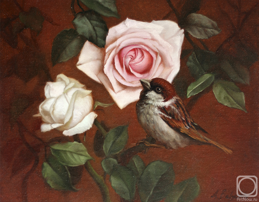 Balychev Andrey. Sparrow and Roses II