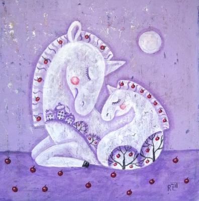 Tender Unicorns (Lilac In Painting). Razina Elena