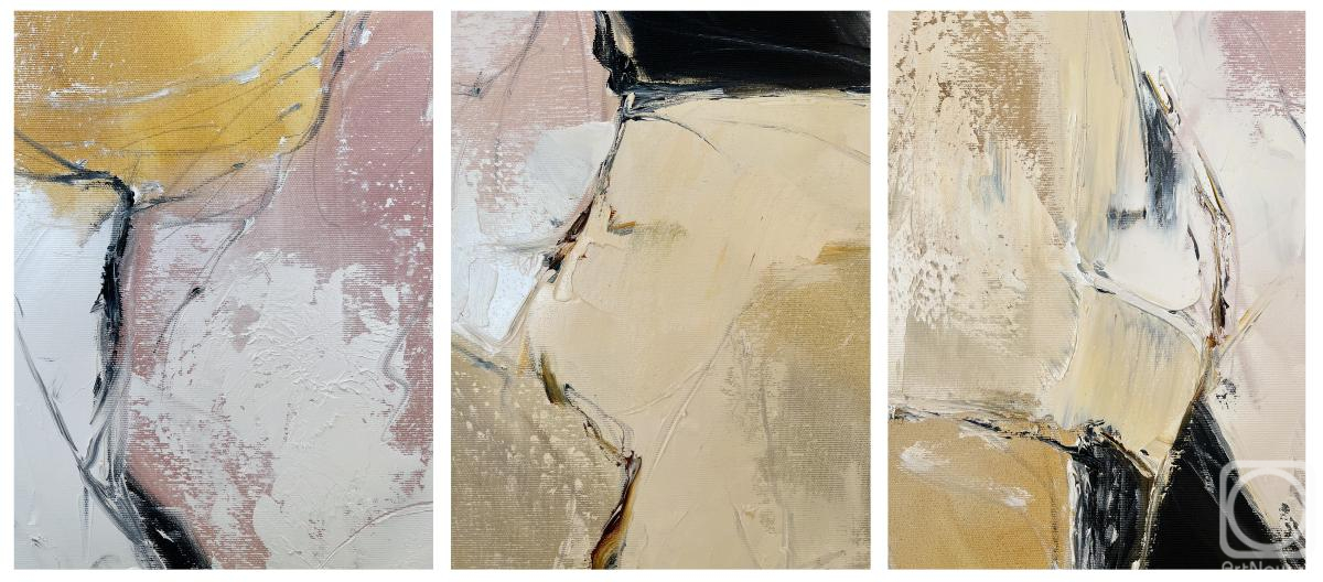 Skromova Marina. Abstraction in beige tones (triptych)