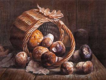 Basket with mushrooms. Kamskij Savelij