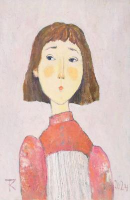 Portrait on a pink background. Koltsova Tatiana