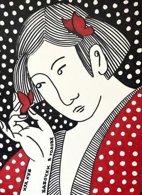 Butterflies in the head (Japanese Painting). Gvozdetskaya Irina