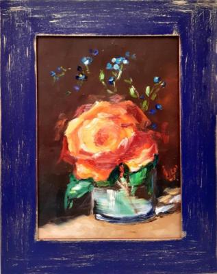 Rose and forget-me-nots (Glass Painting). Prokofeva Irina