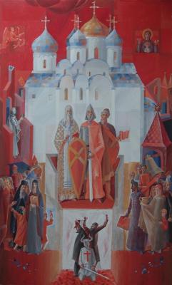 Sketch of the painting "Novgorod Veche" (). Kutkovoy Victor