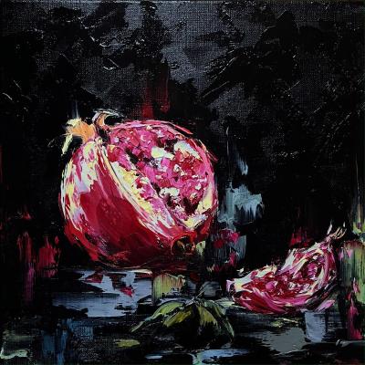 Ripe pomegranate (Wall Painting). Skromova Marina