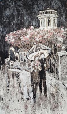 Rainy Romance (Contemporary Painting). Taran Ann