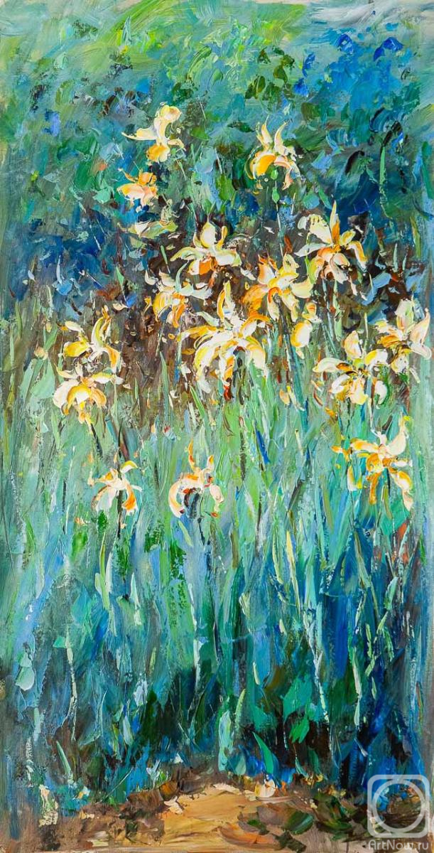 Rodries Jose. Free copy of Claude Monets painting Yellow Irises,