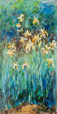 Free copy of Claude Monets painting Yellow Irises,. Rodries Jose