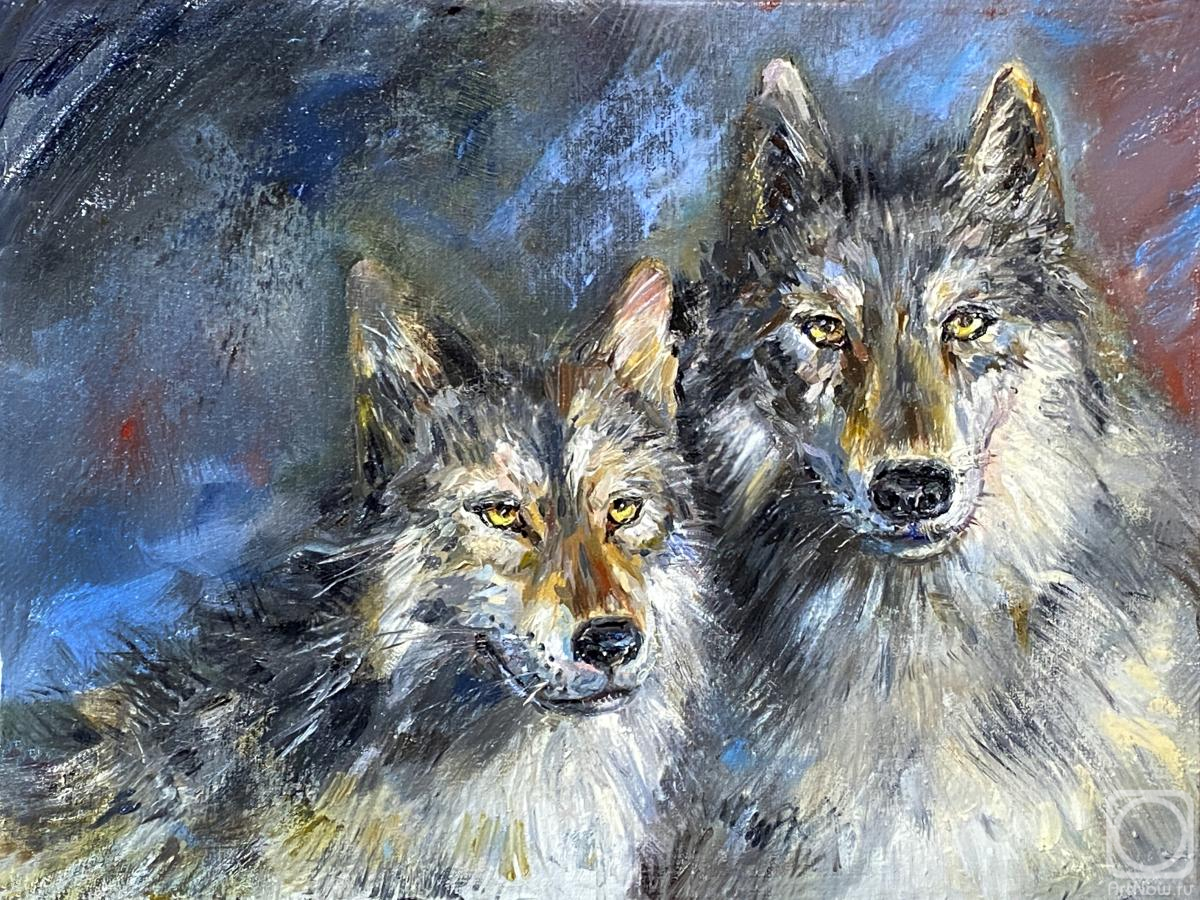 Reutova Elena. A pair of wolves
