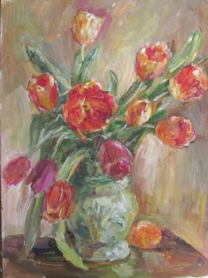 Bouquet of tulips (Red Vase). Novikova Marina