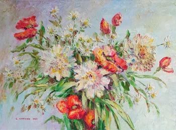 Poppies and peonies (Painting Poppies). Kruglova Svetlana