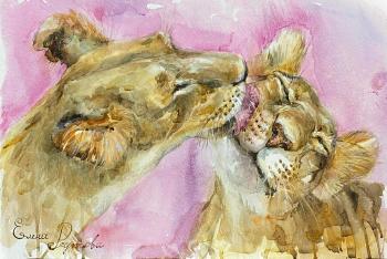 The Lions (Lions Watercolor). Reutova Elena