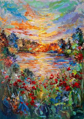 The sunset flowed tenderly (Summer Evening Painting). Rodries Jose