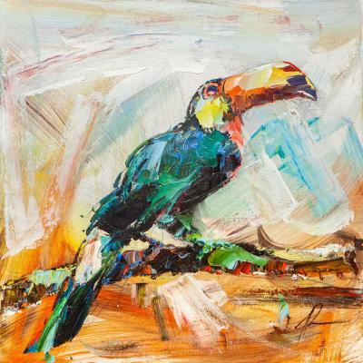 Curious toucan (Birds In Oil). Rodries Jose