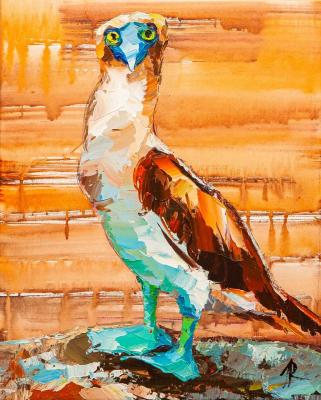 Blue-footed booby Havrosh (Animal Painting). Rodries Jose