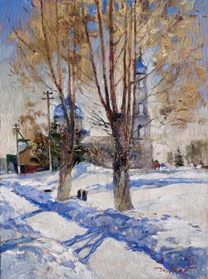 Painting "Sunday" (Canvas Oil Painting Winter). Chelyaev Vadim