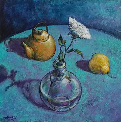 Still life with kettle (With A White Flower). Fokin Aleksander