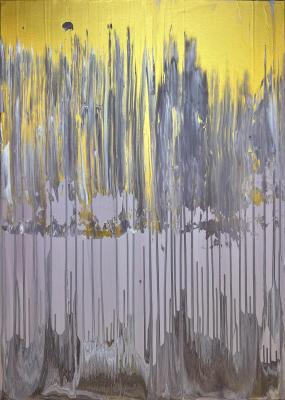Golden Rain (Gray Painting With Gold). Skromova Marina