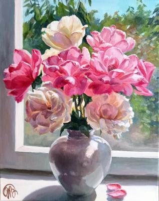 Roses on the window. Panasyuk Natalia