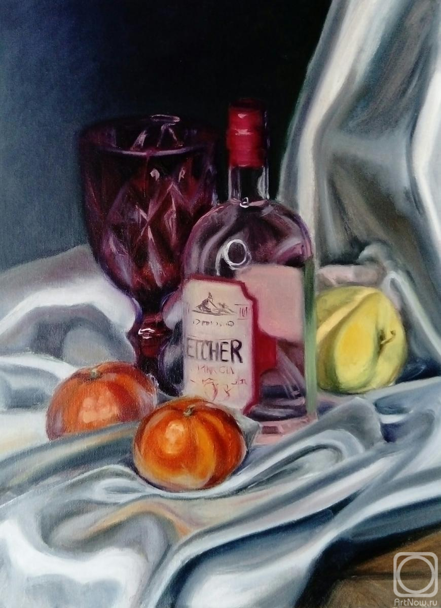 Chernousova Darya. The still-life painting with the pink gin