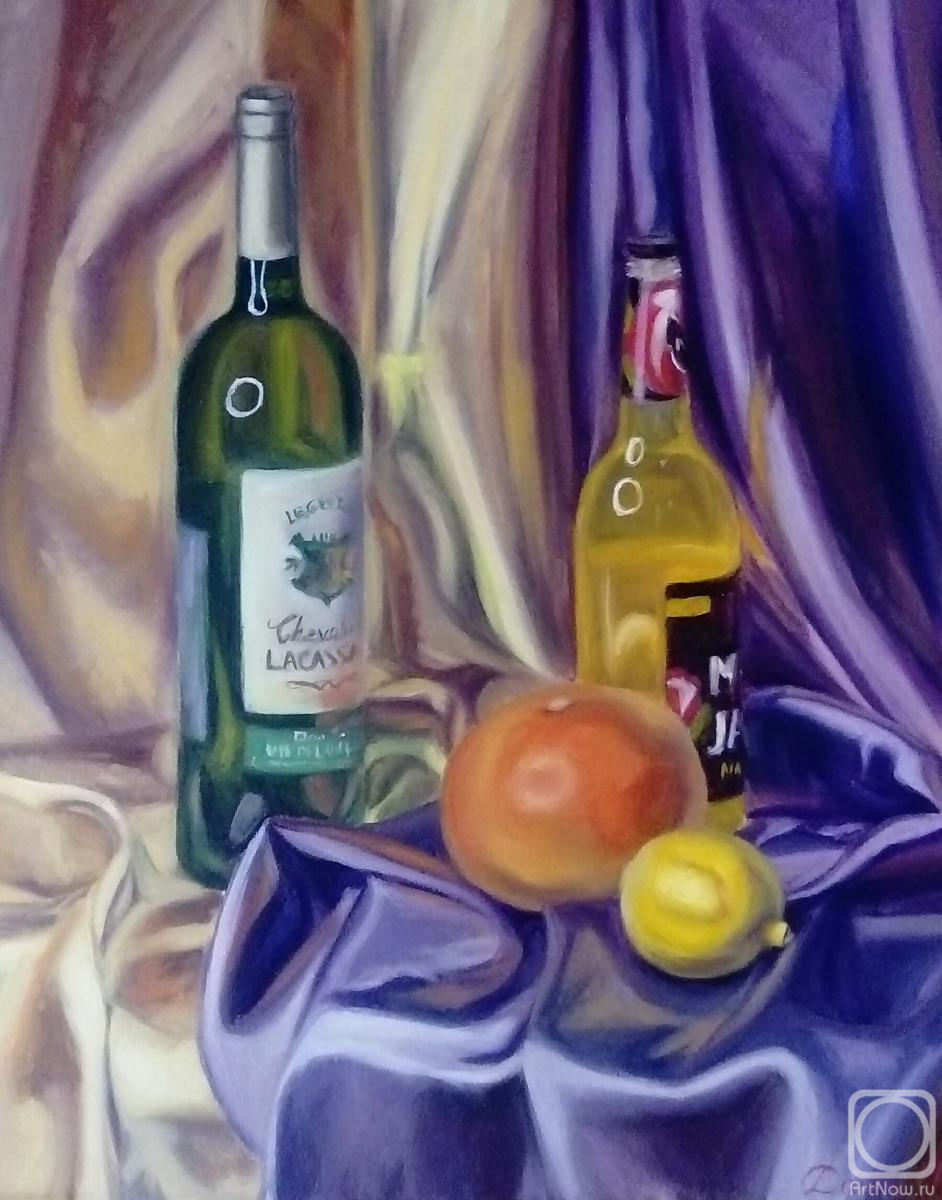 Chernousova Darya. The still-life painting with the grapefruit and the lemon