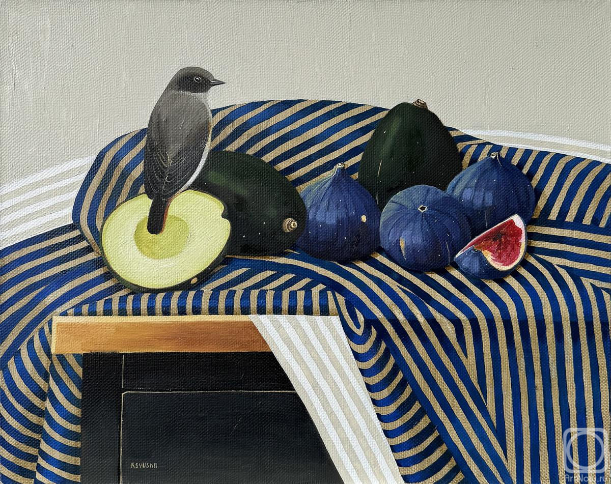 Berestova Ksenia. Figs, avocados and birds