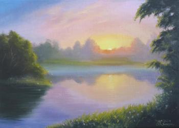 Silent Dawn (Landscape In Oil At Dawn). Samusheva Anastasiya