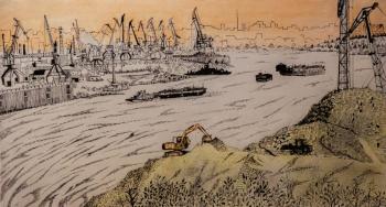 River port (Port Cranes). Kritskova Alyona