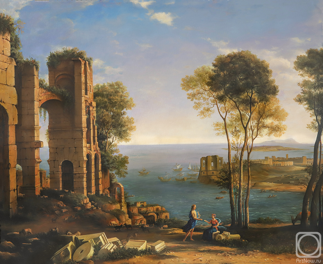 Mescheriakov Pavel. Landscape with Apollo and the Sibyl of Cumae (Clode Lorrain)