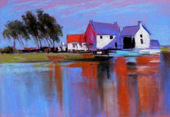 Landscape with houses (Water Landscape). Sulimov Alexandr
