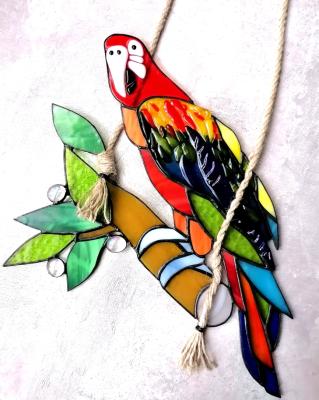 Pendant Parrot (Parrot Stained Glass). Kuropteva Evgenia
