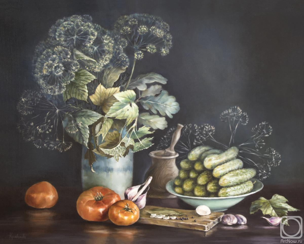 Kravchenko Yuliya. Still life with vegetables and dill
