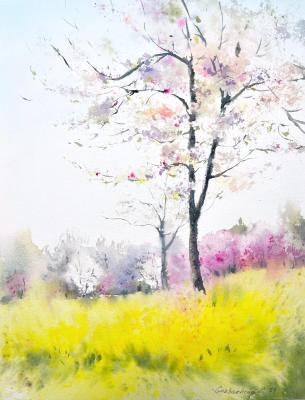Tenderness #3 (Watercolor Trees). Gorbacheva Evgeniya