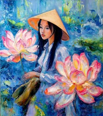 Lotuses (Genre Painting). Ostraya Elena