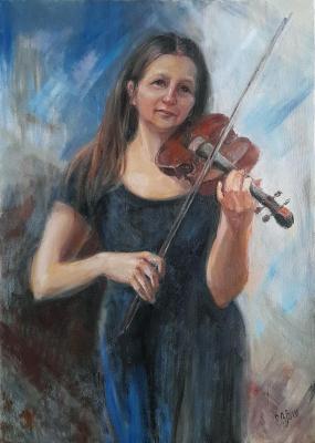 Girl with a violin. Shumakova Elena