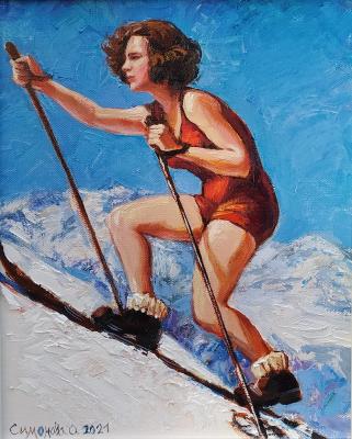Never give up! (Girl Skiing). Simonova Olga