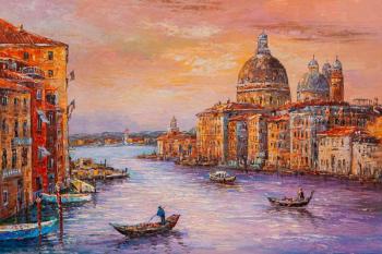 Grand Canal at sunset (City Landscape In Oil). Vlodarchik Andjei