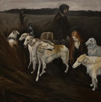 Greyhounds dogs. Perova Anna